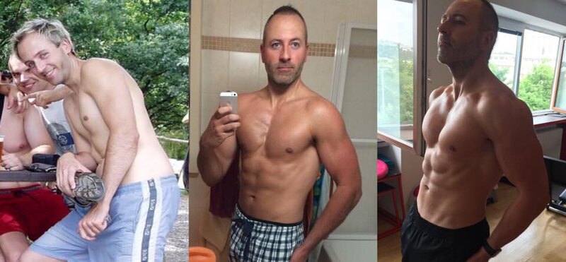 Libor Dospěl ve třech fázích — 25, 33 a 40 let. Transformace dlouholetého klienta Štefana Bitta z Fit Pilates Praha 10.